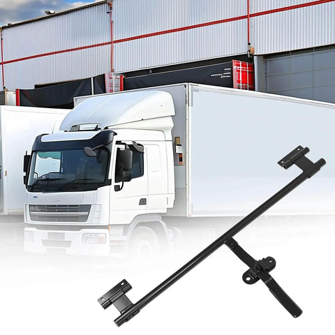 Durable stainless steel 36 inch cam bar lock provides secure, rust resistant protection for trailer doors next to truck