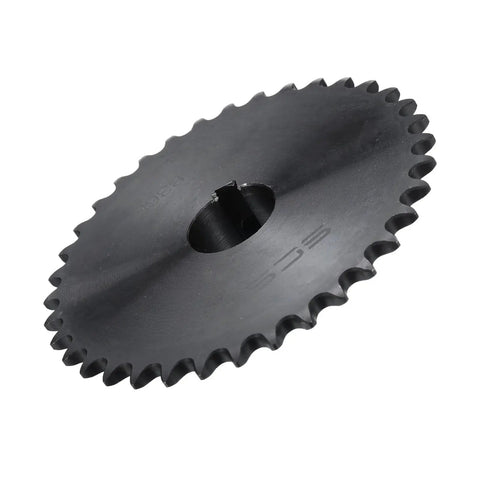 36 Tooth Chain Sprocket B Type for 1 Inch Bore, Single Strand Roller Chain, Carbon Steel With Keyway And Set Screws, Black Oxide Finish