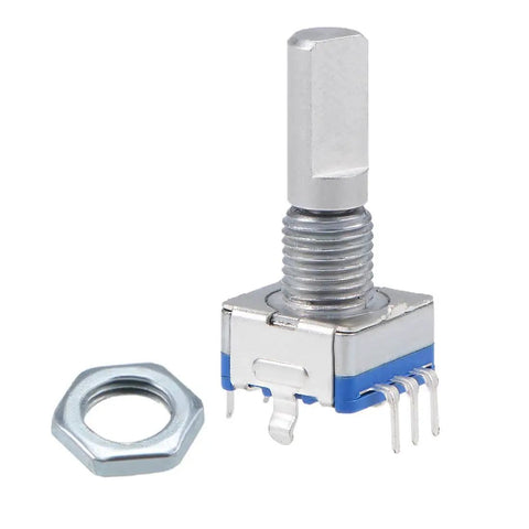 Pack Of Ten EC11 360 Degree Rotary Encoder With Code Switch and Digital Potentiometer, 5 Signal Pins, 2 Mounting Pins, 6mm Shaft Diameter