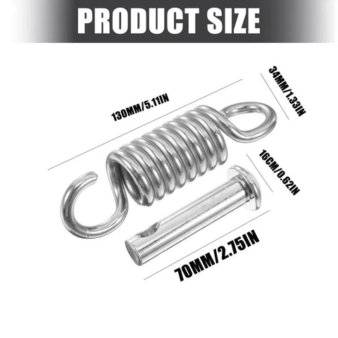Durable 360 degree rotating spring steel hooks with anti corrosion coating shown with dimensions.