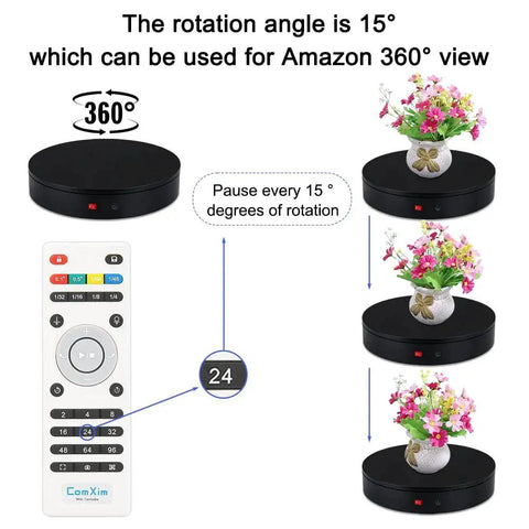 32cm Motorized Rotating Platform With 350lbs Capacity For Photography And Display showcasing 360-degree rotation with remote control