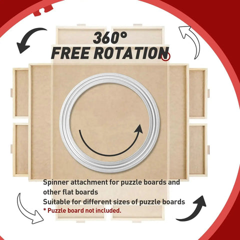 360 Degree Rotating Puzzle Board Base With Smooth Swivel Turntable for Jigsaw Puzzles featuring free rotation diagram