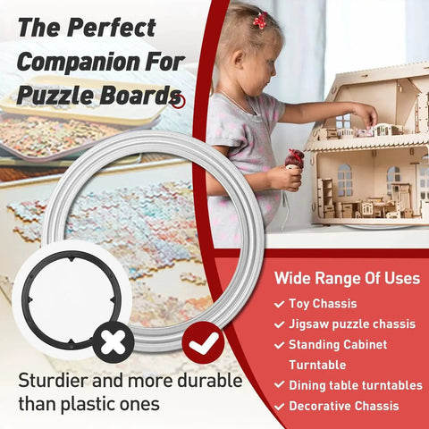 360 Degree Rotating Puzzle Board Base With Smooth Swivel Turntable For Jigsaw Puzzles 1000 To 2500 Pieces shown with child playing