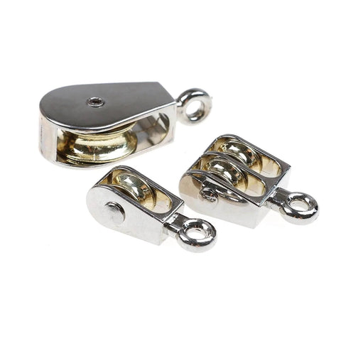 36mm Metal Sheave Zinc Alloy Fixed Pulley Crown Block and Tackle Lifting Wheel Mini Single/Double Pulley for DIY(Single Pulley 36mm)