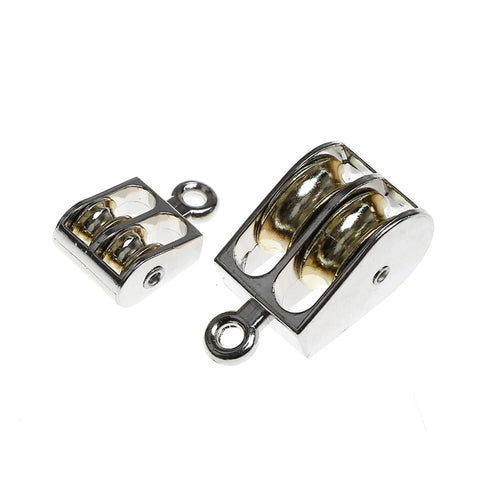 36mm Metal Sheave Zinc Alloy Fixed Pulley Crown Block and Tackle Lifting Wheel Mini Single/Double Pulley for DIY(Single Pulley 36mm)