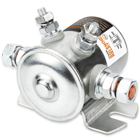 Close-up of 36 Volt Four Terminal Solenoid Relay For EZGO TXT And Marathon Golf Carts 1980 To 2010 Replacement OEM Parts