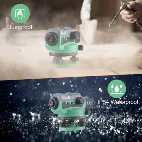 Professional automatic optical level with 36x magnification and 36mm aperture, dustproof and waterproof design, dual view