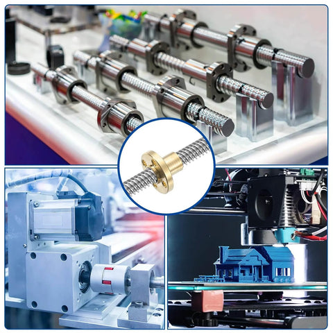 ✝️ 2pcs 370mm tr8x4 lead screw with brass nut, installed in printer upgrade parts, 304 stainless steel, silver finish, plastic packaging tube