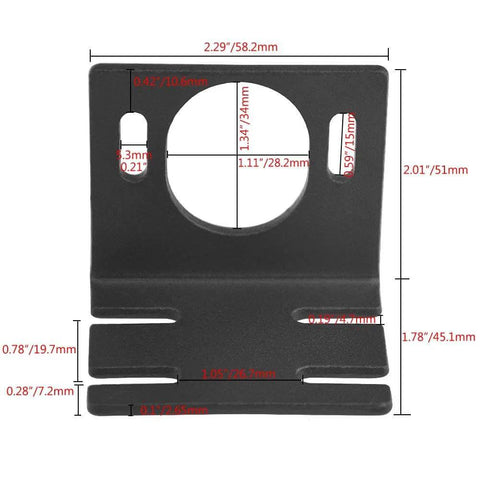 37mm diameter mounting bracket holder for DC Motor 12/24V 30W High Speed CW/CCW Permanent Magnet Motor, black color