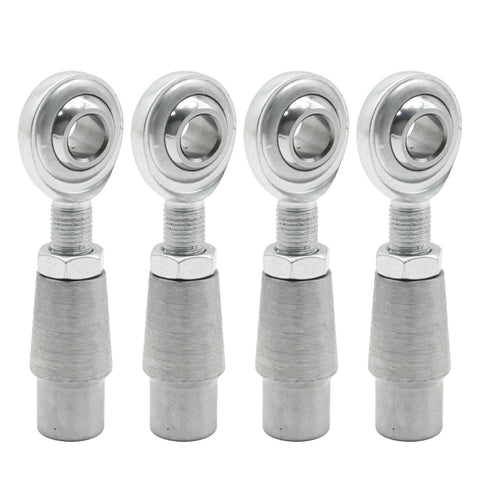 4-piece set of 3/8 x 3/8-24 Heim Joint Panhard Bar Kit rod ends with tube adapters and jam nuts