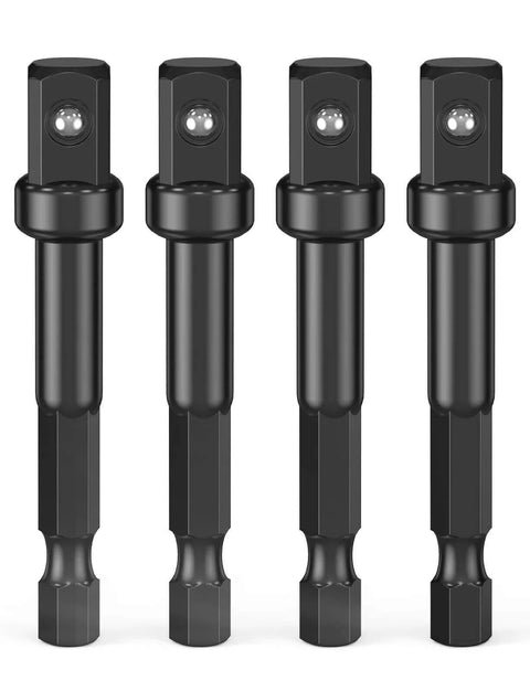 4 pack of 3/8 Impact Adapter, 4 Pack Socket Adapter 1/4 Inch to 3/8 Socket Adapter Kit for Impact Driver, standing upright