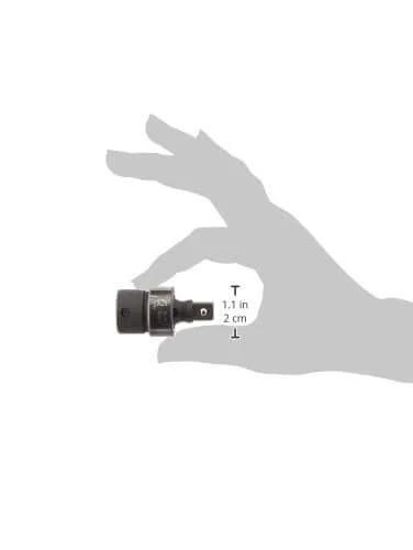 Hand holding ✝️ 3/8 Inch Drive Impact Universal Joint Cr Mo Steel Flexible Adapter, showing compact size.
