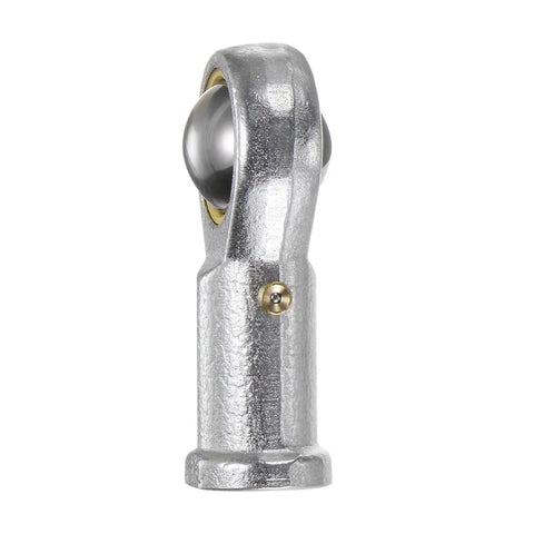 Side view of 3/8 Inch Female Rod End Bearing With 3/8-24 Right Hand Thread, Self Lubricating Joint, 45 Steel Body, Hardened Bearing Ball.