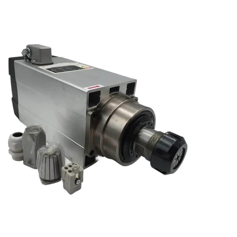 380V 4.5KW Square Spindle Motor With Air Cooled Design And 4 Bearings, ER32 chuck, pro-grade CNC spindle for milling