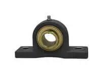 1-5/16 in I.D. Wide Inner-Ring Pillow Block Bearing, Zinc-Plated Insert with Set Screw Locking, Sealed Ball Bearing, front view