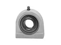 Front view of 1/2 Inch Kanigen Set-Screw Tapped Single-Row Ball Bearing, Black Finish, for rotary applications.