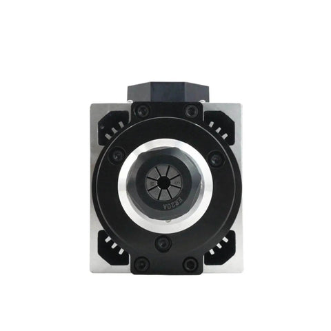 Front view of Beefed-Up Square CNC Router Spindle Kit 3KW ER20 With Water-Cooled VFD Inverter Four-Bearing Live Spindle