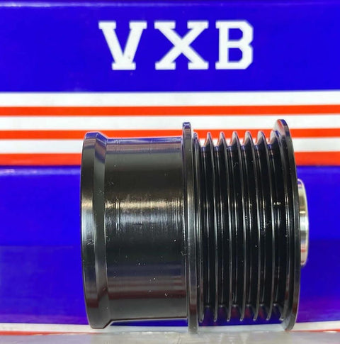 GN1510A352BA alternator clutch pulley bearing, black metal pulley, side view, VXB Bearings