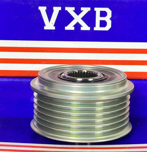 Alternator clutch pulley, metal grooved pulley with splined hub for Hyundai Elantra 17-20 and Kona 18-21, VXB Bearings