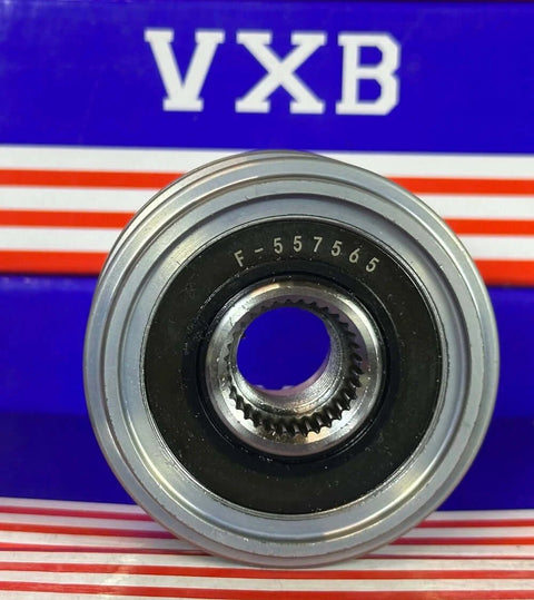 F-557565 alternator freewheel pulley, 5-groove, 55 mm OD, metal, VXB Bearings
