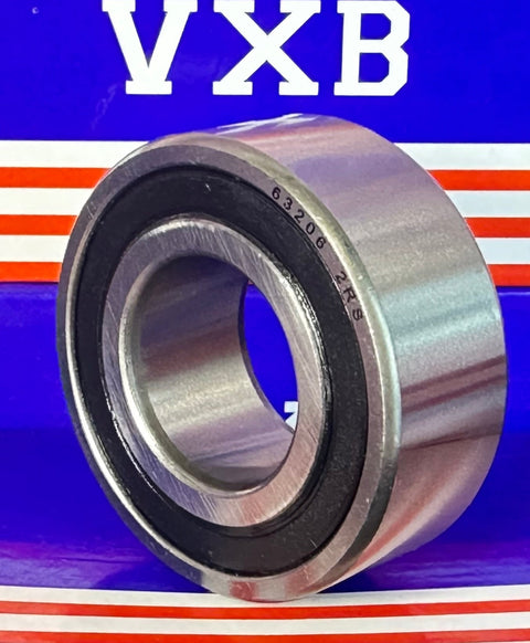 63206-2RS Ball Bearing Double Sealed ID 30mm OD 62mm Width 23.6mm