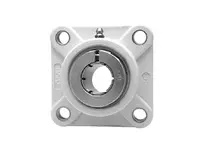 1 1/2 Inch Kanigen Accu-Loc RF Black 4-Bolt Flange Ball Bearing, Single Row, Locking Concentric Collar, RF Double Lip Seal, front view