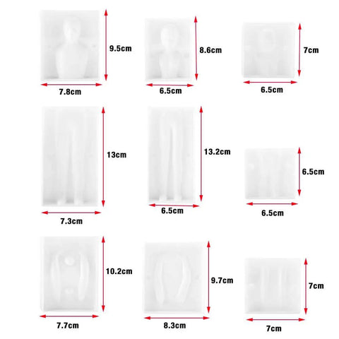 3D People Fondant Mold Set For Cake Decorating Plastic Human Shaped Clay Polymer DIY Templates Sugarcraft Baking Tool Molds