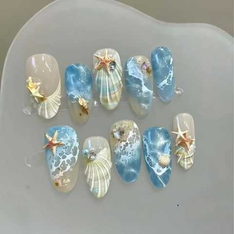 Marine Elements Nail Mold Set Silicone Molds For 3D Nail Art With Shells Anchors Starfish Wave Designs Teeth And Wind Chimes
