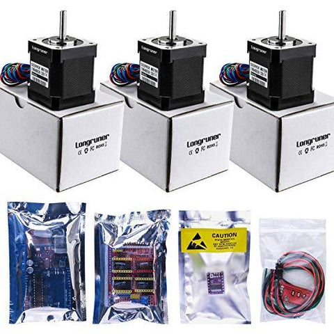 3D Printer CNC Controller Ardiuno CNC kit with for Arduino IDE, GRBL CNC Shield Board+RAMPS 1.4 Mechanical Switch Endstop DRV8825 A4988 Stepper Motor Driver Nema17 Stepper Motor LKB02,Black - VXB Ball Bearings