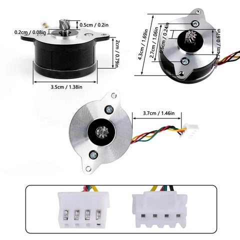 2 Phase 1.8 Step Angle Round Stepper Motor DC2.4V 1A 36mm for 3D Printer Extruder with connectors