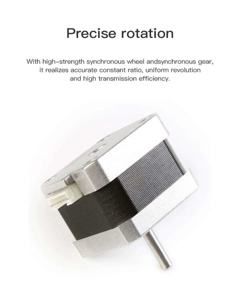 3D Printer Stepper Motor 42-34, 2 Phases 0.8A 1.8 Degrees 0.4 N.M, angled view showing smooth housing and metal shaft