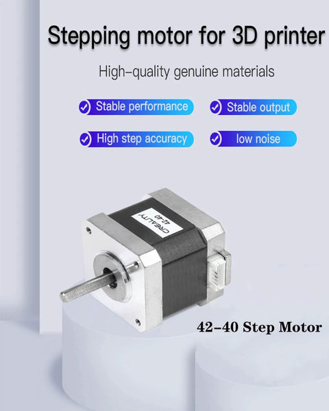 3D Printer 42-40 Stepper Motor, 2 Phase 1A 1.8 Degree 0.4N.M Stepper Motor for 3D Printer Extruder, metal and plastic