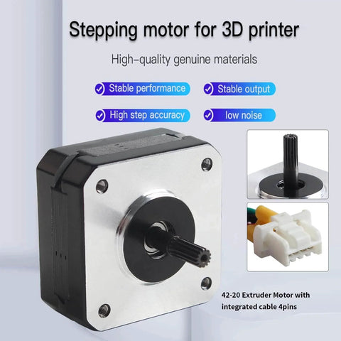 Prusa Accessory - Extruder Stepper Motor Replacement - Small Stepping Motor 42-20 for MK4S XL 3.9 3D Printer E Axis with integrated cable.