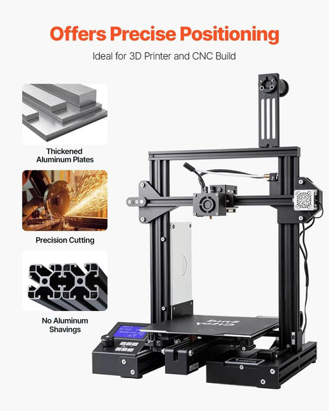 3D printer setup using 4PCS 23.6 in (600 mm) T Slot 4040 Aluminum Extrusion Profile, European Standard Anodized Linear Rail.