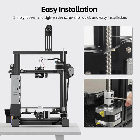 365mm t8 z axis lead screw z rod stainless steel threaded rod with brass nut z-axis upgrade kit installed on 3D printer frame.