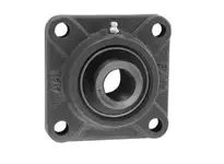Front view of 2-bolt flange bearing housing UCFX206-20 with UC206-20 insert, sealed ball bearing flange, cast iron 2-bolt mount.