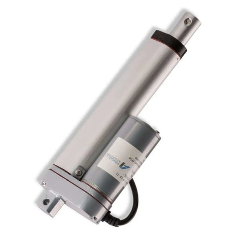 3 Inch Stroke Light Duty Linear Actuator With 200 Lbs Dynamic Force And 400 Lbs Static Capacity, 12V DC, aluminum shaft view