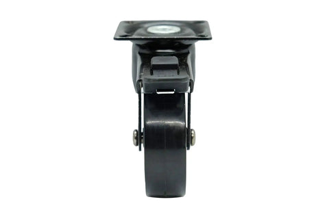 Front view of 3 Inch Polyurethane Black Mag Designer Caster Set With Non Marking Floor Protection, Total Lock Braking System, 4 Pack