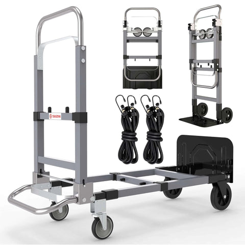 3 in 1 Convertible Hand Truck Dolly Cart with Wheels Collapsible/Folding handtruck Dolly cart with straps and adjustable height