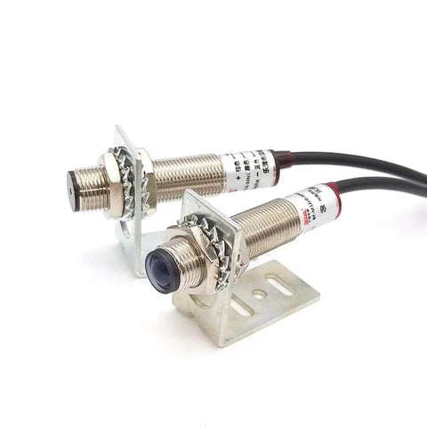 3mm Beam Photoelectric Switch For Trough Beam Infrared Sensor NPN Output With LED Indicator shown in industrial setup.