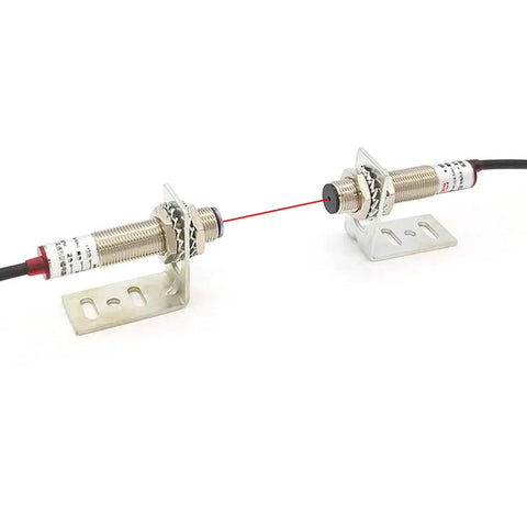 3mm Beam Photoelectric Switch for Trough Beam Infrared Sensor NPN Output with LED Indicator setup shown