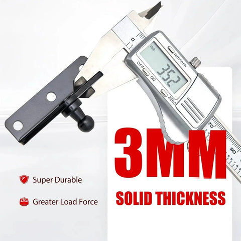 3mm thick steel bracket for 10mm Ball Stud Gas Spring Mounting Bracket Kit with caliper measurement, focus on durability