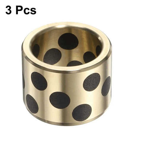 3 Pieces Sleeve Bearings 20mm Bore, 26mm Outer Diameter, 20mm Height Self Lubricating Cast Brass Graphite Bushings