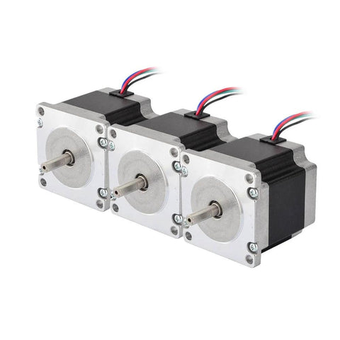3PCS Nema 23 CNC Stepper Motor 2.8A 1.24Nm/175.6oz.in 56mm Bipolar for Hobby CNC Kit front view