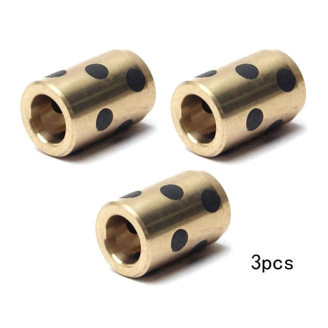 3Pcs Sleeve Bearing 6mm Bore 10mm OD 15mm Length Oilless Plain Bushings for sliding parts of machinery, showing 3 bearings