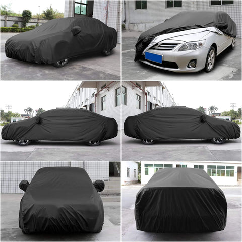 3XL Breathable Waterproof Car Cover with Mirror Pockets - All-Season Protection for SUV, Pickup Trucks, Large Vehicles shown in use