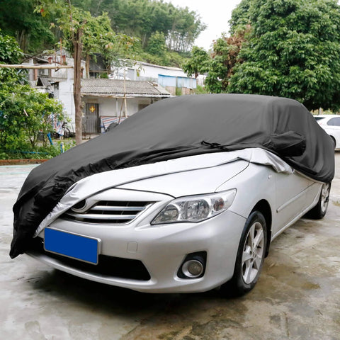 3XL Breathable Waterproof Car Cover with Mirror Pockets - All-Season Protection for SUV, Pickup Trucks, Large Vehicles on a car