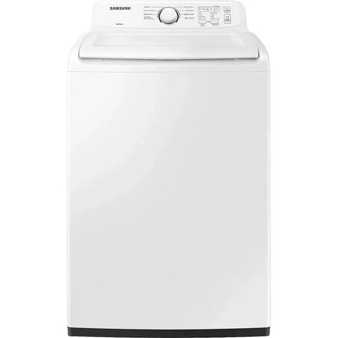 Efficient two-piece laundry solution with a 4.0 cu ft HE top-load washer and a 7.2 cu ft electric dryer in white, ideal for apartments