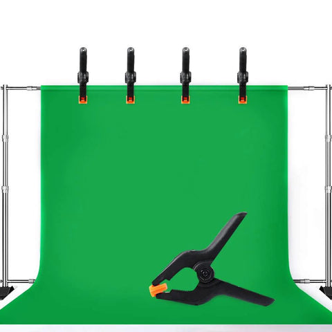 Spring clamps, 4.5-inch, plastic, 10-pack; heavy-duty backdrop clips for photography and crafts, Amazon brand.