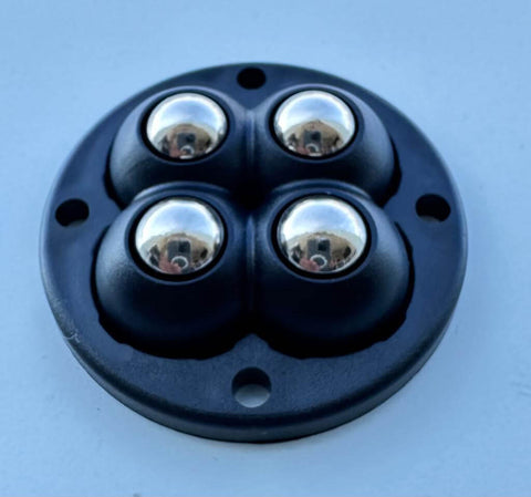 8-Pack Self Adhesive 4-Balls Caster Wheels Legs - Light Load - close-up of swivel caster wheel with 4 balls
